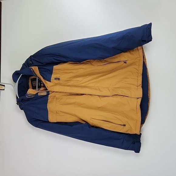 Swiss Tech Mens Brown Blue Full Zip Hooded Parka Jacket Coat Size L - Picture 1 of 6